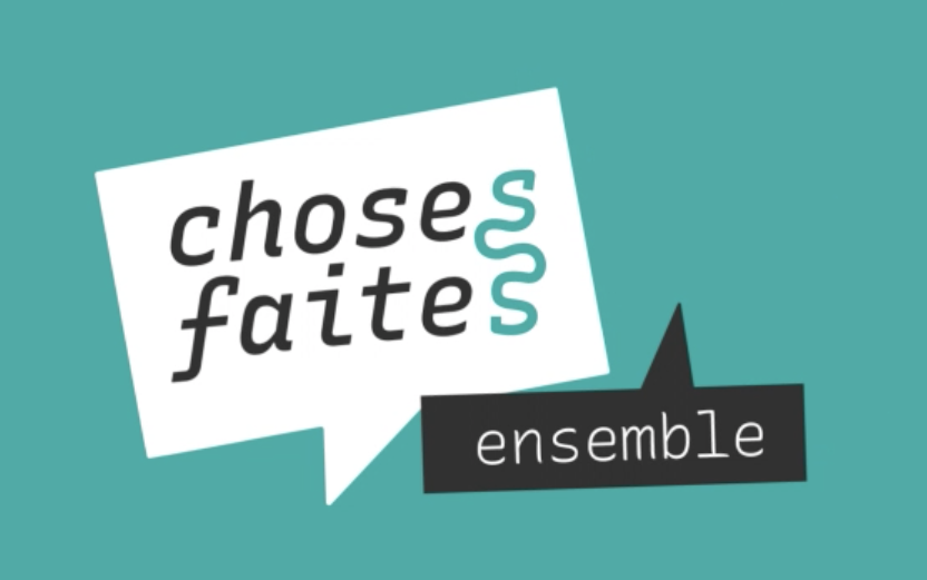 Logo de l'association Choses Faites dans une bulle, avec la mention "ensemble"